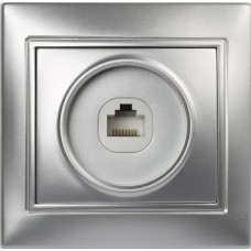 Розетка SMARTBUY (SBE-01s-S1-RJ) Венера, 1-местная, серебро