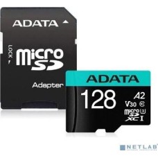 A-DATA Micro SecureDigital 128GB [AUSDX128GUI3V30SA2-RA1] Premier Pro + adapter Class10