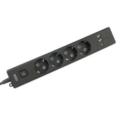 POWERCUBE Сетевой удлинитель PC-7B-2M 1.9м (4 розетки) черный (коробка)