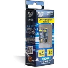 AVS T143 T10/белый/ (W2.1x9.5d) CANBUS 6SMD 3030 12-24V 3W коробка 2 шт