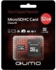 Карта памяти QUMO MicroSDHC 32GB Class10 UHS-I + адаптер
