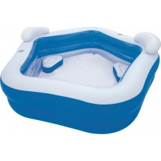 бассейн BESTWAY 54153 Бассейн надувной Bestway 213*206*69 см, 575 л, с сиденьями и подголовниками