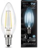 лампа GAUSS Лампа филам. Filament 9Вт цок.:E14 свеча 220B 4100K св.свеч.бел.нейт. С35 (упак.:1шт) (103801209)