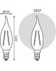 GAUSS Лампа филам. Filament 8Вт цок.:E14 свеча 220B св.свеч.бел.теп. (упак.:10шт) (42118)