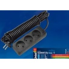 Удлинитель UNIEL UL-00003604 S-CD3-3 BLACK Standart 3м 3 гнезда б/з Черный
