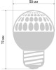 NEON-NIGHT Лампа светодиодная, диаметр 50мм, E27, 9 LED, 1Вт, КРАСНЫЙ, прозрачная колба, 230В
