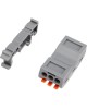 Клемма REXANT (07-5238-05) Клемма СМК 222-423D проходная 3-полюсная, с креплением на DIN-рейку (0,08-4 мм ), серая (5 шт./уп.)