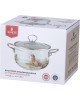 AGNESS 943-067 КАСТРЮЛЯ ЭМАЛИРОВАННАЯ СО СТЕКЛЯННОЙ КРЫШКОЙ, 2,8 Л ДИА. 20СМ