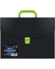 БЮРОКРАТ Портфель Black Opal BLPP01LETT 1 отдел. A4 пластик 0.7мм черный/салатовый