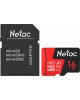 NETAC Карта памяти microSDHC UHS-I U1 P500 Eco 16 ГБ, 90 МБ/с, Class 10, NT02P500ECO-016G-R, 1 шт., с адаптером