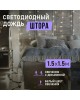 Электрогирлянды NEON-NIGHT (235-035) Гирлянда Светодиодный Дождь 1, 5х1, 5м белый