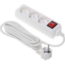 BURO Сетевой удлинитель BU-PS3.3/W 3м (3 розетки) белый (пакет ПЭ)
