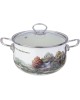 AGNESS 943-068 КАСТРЮЛЯ ЭМАЛИРОВАННАЯ СО СТЕКЛЯННОЙ КРЫШКОЙ, 3,8 Л ДИА. 22СМ