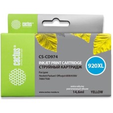 CACTUS Картридж струйный CS-CD974 №920XL желтый (14.6мл) для HP DJ 6000/6500/7000/7500