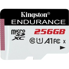KINGSTON Карта памяти microSDXC UHS-I U1 High Endurance 256 ГБ, 95 МБ/с, Class 10, SDCE/256GB, 1 шт., без адаптера