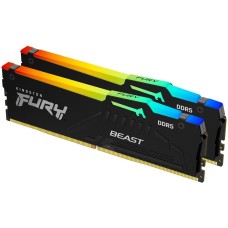 KINGSTON Память DDR5 DIMM 64Gb (2x32b), 5600Mhz, FURY Beast Black RGB CL40 (Kit of 2) (KF556C40BBAK2-64)