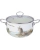 AGNESS 943-068 КАСТРЮЛЯ ЭМАЛИРОВАННАЯ СО СТЕКЛЯННОЙ КРЫШКОЙ, 3,8 Л ДИА. 22СМ