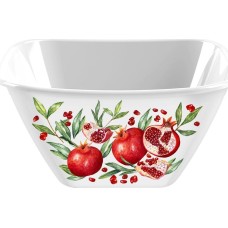 Миска HOMVER Bergamo Scarlet квадратная 2л с декором (белый) 221154929/01