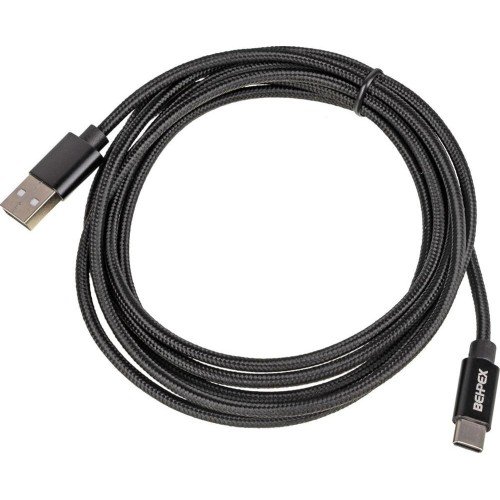NONAME Кабель USB Type-C (m) - USB (m), 2м, в оплетке, 2.4A, черный