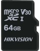 HIKVISION Карта памяти microSDXC UHS-I U1 64 ГБ, 92 МБ/с, Class 10, HS-TF-C1(STD)/64G/Adapter, 1 шт., переходник SD