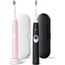 PHILIPS Набор электрических зубных щеток Sonicare ProtectiveClean HX6800/35 черный/розовый