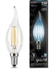 GAUSS Лампа филам. Filament 5Вт цок.:E14 свеча 220B 4100K св.свеч.бел.нейт. (упак.:10шт) (104801205)
