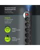 сетевой фильтр DEFENDER (99495) DFS 153 сет.фильтр 6роз - 3 м - черный