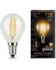 GAUSS Лампа светодиодная Filament 11Вт цок.:E14 шар 220B 2700K св.свеч.бел.теп. (упак.:10шт) (105801111)
