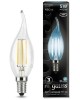 GAUSS Лампа филам. Filament 5Вт цок.:E14 свеча 220B 4100K св.свеч.бел.нейт. (упак.:10шт) (104801205)