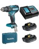 MAKITA Дрель-шуруповерт DHP485SYE, 1.5Ач, с двумя аккумуляторами