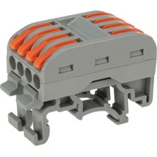 Клемма REXANT (07-5237) Клемма СМК 222-424D проходная 4-полюсная, с креплением на DIN-рейку (0,08-4 мм ) серая (50 шт./уп.)