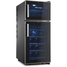 KITFORT Винный шкаф двухкамерный КТ-2407 вместимость: 21 бутылок, черный