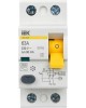 IEK Выключатель дифф.тока УЗО ВД1-63 (MDV10-2-063-030) 63A 30мА AC 2П 230В 2мод белый (упак.:1шт)