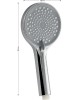 Лейка душевая GFMARK 6094 Лейка душевая массажная, круглая, из высокопрочного АБС пластика, серая вставка с белыми квадратными форсунками, цвет ХРОМ