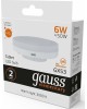 GAUSS Лампа светодиодная Elementary GX53 6Вт цок.:GX53 таблетка 220B 2700K св.свеч.бел.теп. (упак.:10шт) (83816)