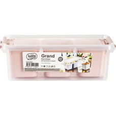 Система хранения вещей HOBBY LIFE HL021065P Контейнер для хранения GRAND розовый 3 секции 11.3x27.3x9см высокий