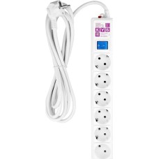 POWERCUBE SPG(5+1)-16B-1,9М-WHITE 1.9м (6 розеток) белый (коробка)
