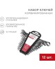 Ключ гаечный REXANT (12-5842) Набор ключей комбинированных (6-14, 17, 19, 22мм) 12 шт, CrV, зеркальное хромирование