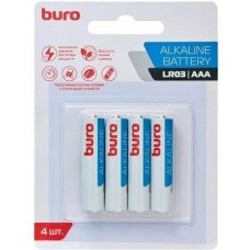 BURO Батарея Alkaline LR03 AAA (4шт) блистер