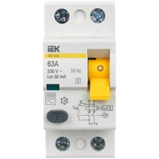 IEK Выключатель дифф.тока УЗО ВД1-63 (MDV10-4-063-030) 63A 30мА AC 4П 400В 4мод белый (упак.:1шт)