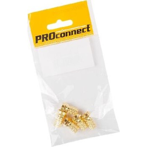 Разъем PROCONNECT (05-4003-5-9) РАЗЪЕМ АНТЕННЫЙ НА КАБЕЛЬ ЕКЕР F ДЛЯ КАБЕЛЯ RG-6, GOLD, (5ШТ.) (ПАКЕТ)