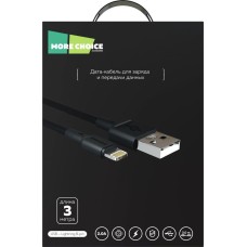 Кабель MORE CHOICE (4620202551030) K19i USB 2.0A для Lightning 8-pin - 3м Black