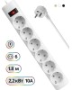 сетевой фильтр DEFENDER (99489) DFS 151 сет.фильтр 6роз - 1,8м - белый