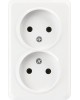 Розетка SMARTBUY (SBE-03w-10-S2-N) Юпитер, 2-местная, белый