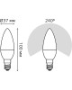 GAUSS Упаковка ламп LED E14, свеча, 9.5Вт, A60, 10 шт. [103101110]