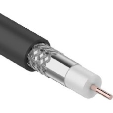 Коаксиальный кабель REXANT (01-2202) Кабель коаксиальный RG-6U, 75 ОМ, CCS/AL/AL, 64%, бух 100 м, черный