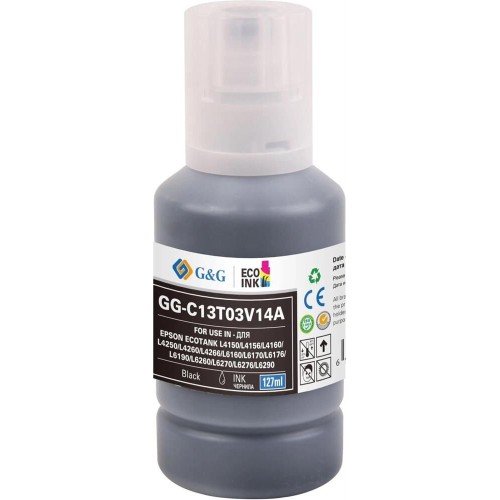 G&G Чернила GG-C13T03V14A 101BK, для Epson, 127мл, черный пигментный