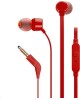 Наушники вкладыши проводные JBL TUNE 110 RED Наушники (JBLT110RED)
