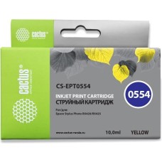 CACTUS Картридж струйный CS-EPT0554 T0554 желтый (16мл) для Epson Stylus RX520/Stylus Photo R240