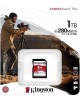 KINGSTON Карта памяти SDXC UHS-II Canvas React Plus 1024 ГБ, 280 МБ/с, Class 10, SDR2V6/1TB, 1 шт., без адаптера